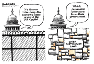 Cartoon of the Week about voter suppression.