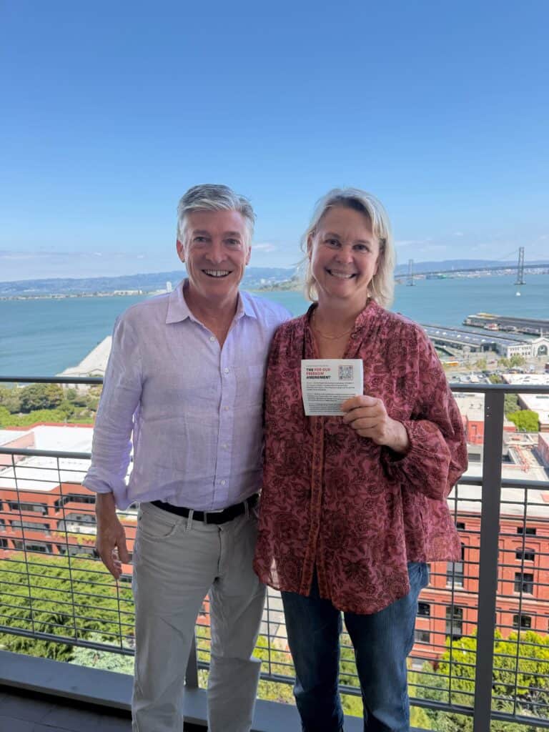 American Promise CEO Jeff Clements and supporter Eliza Brown