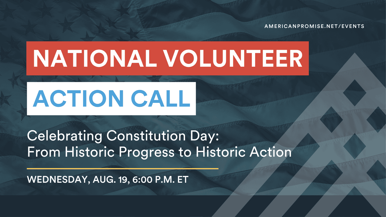 National Volunteer Action Call, August 19 at 6pm ET