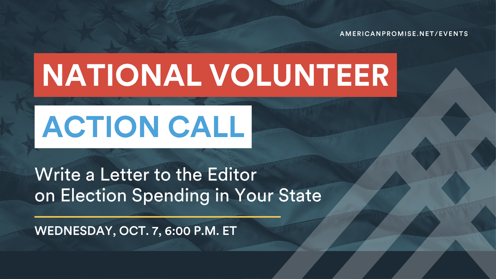 National Volunteer Action Call, 10/7/26 at 6:00 p.m. ET